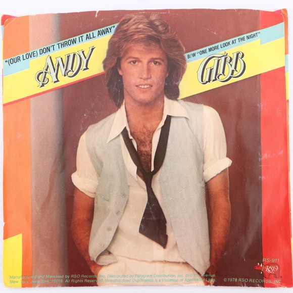 Andy Gibb (Our Love) Don't Throw It All Away/One More Look  45 rpm Single Record - Picture 1 of 8